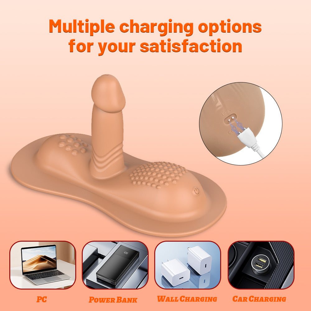 Luxerouse Cushion Realistic Dildo Silicone Vibrating Suction Cup Wearable Insertable