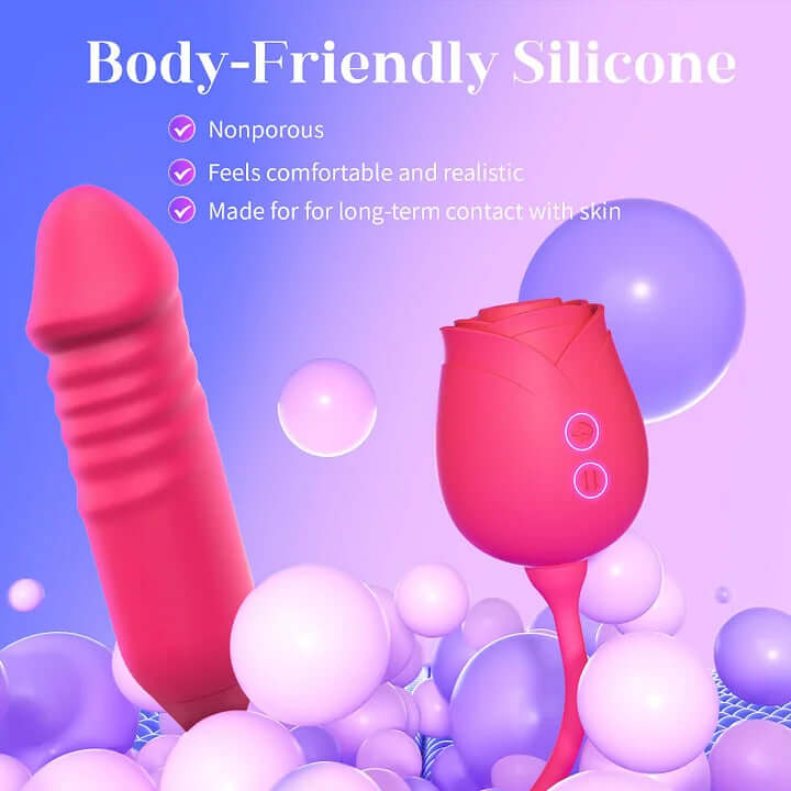 Luxerouse Rose Flower Vibrator for Women, Sucking Masturbator, Massager
