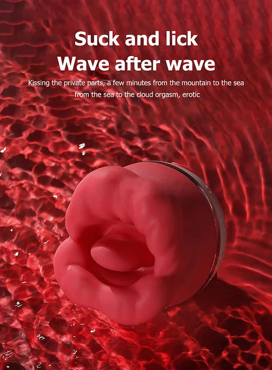 Luxerouse Red Lip Rose Vibrator Masturbator Rotating Sucking Big Mouth