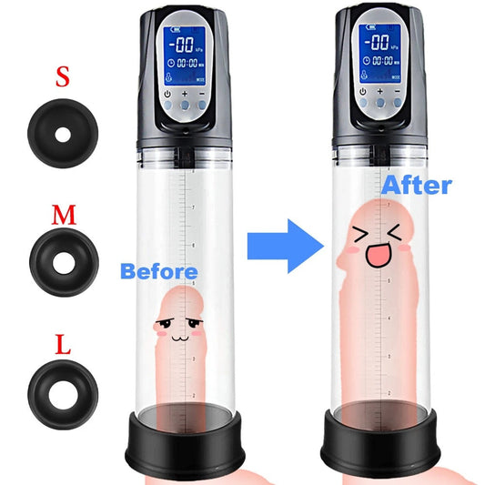 Luxerouse LCD screen negative pressure erection device penis stretching exerciser