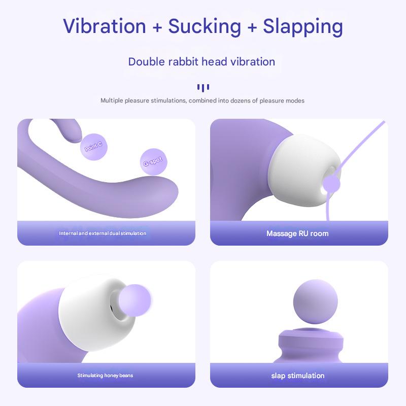 S-Hande Double Rabbit Head Patting Vibrator Instant Tide Masturbation