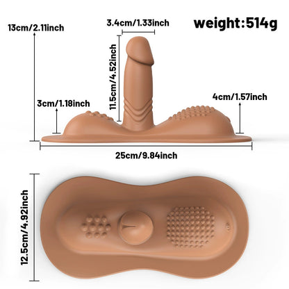 Luxerouse Cushion Realistic Dildo Silicone Vibrating Suction Cup Wearable Insertable