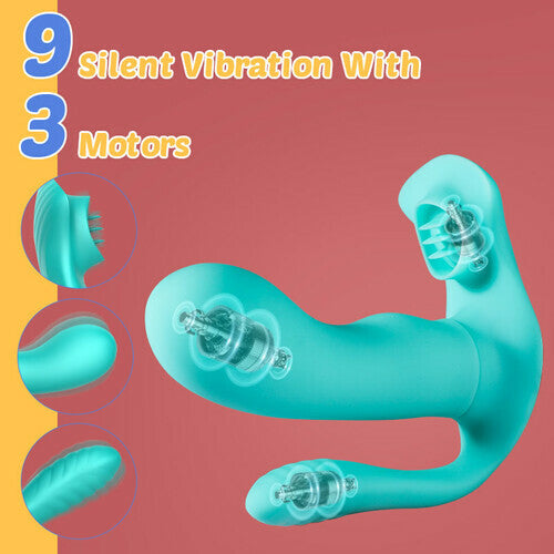 Luxerouse 3 in 1 Anal Vibrator Butt Plug With 9 Frequency Vibration