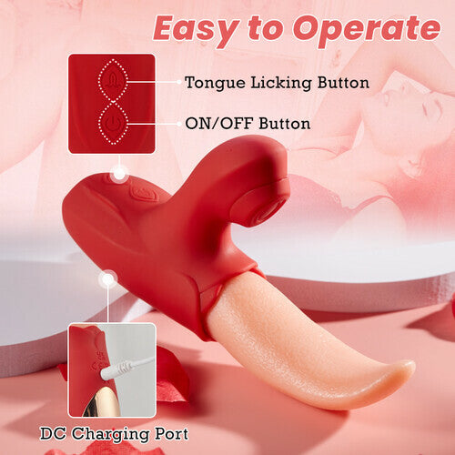 Luxerouse Upgraded 2 IN 1 Flapping Tongue Clit Sucking G-spot Vibrator