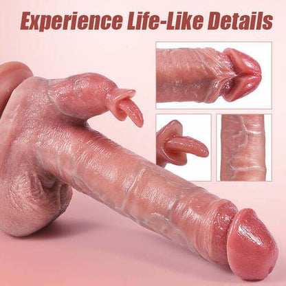 Louxerouse Vibrating Clitoral Stimulation Heating 3 Thrusting & Swinging 9 Vibrating Lifelike Dildo