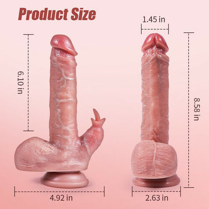 Louxerouse Vibrating Clitoral Stimulation Heating 3 Thrusting & Swinging 9 Vibrating Lifelike Dildo