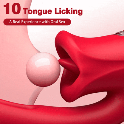 Luxerouse Mouth-Shaped Biting G Spot Soother with 10 Vibration & Flapping