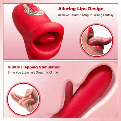 Luxerouse Mouth-Shaped Biting G Spot Soother with 10 Vibration & Flapping