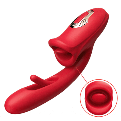 Luxerouse Mouth-Shaped Biting G Spot Soother with 10 Vibration & Flapping