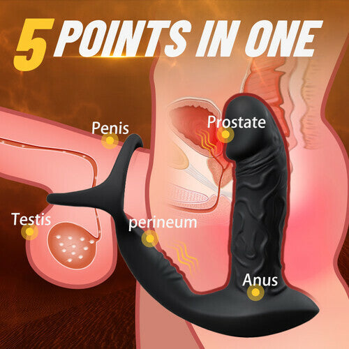Luxerouse 9 Wiggling & Vibrating App Control Anal Vibrator With Cock Ring