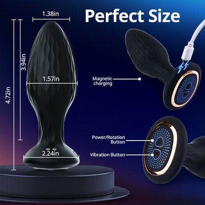 Luxerouse 360° Rotation & 9 Vibration Remote Control Anal Plug