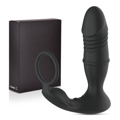 Luxerouse Wireless Remote Control Prostate Massager APP Backcourt Single Ring Anal Plug Vibrating Semen Locking Ring