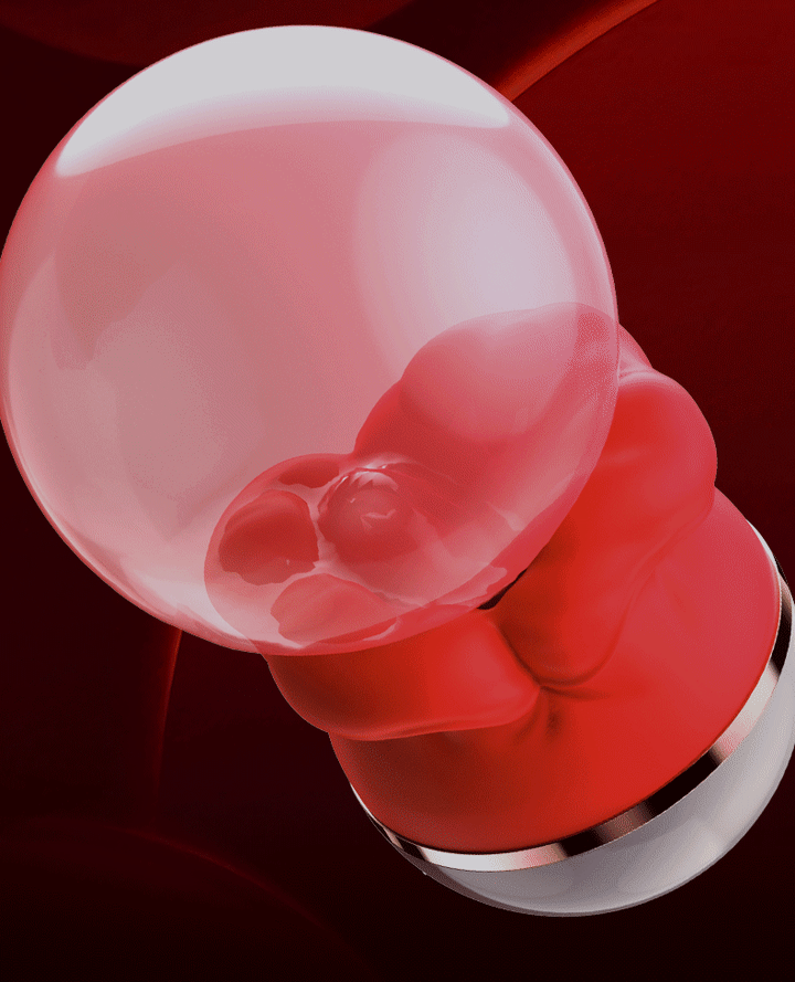 Luxerouse Red Lip Rose Vibrator Masturbator Rotating Sucking Big Mouth
