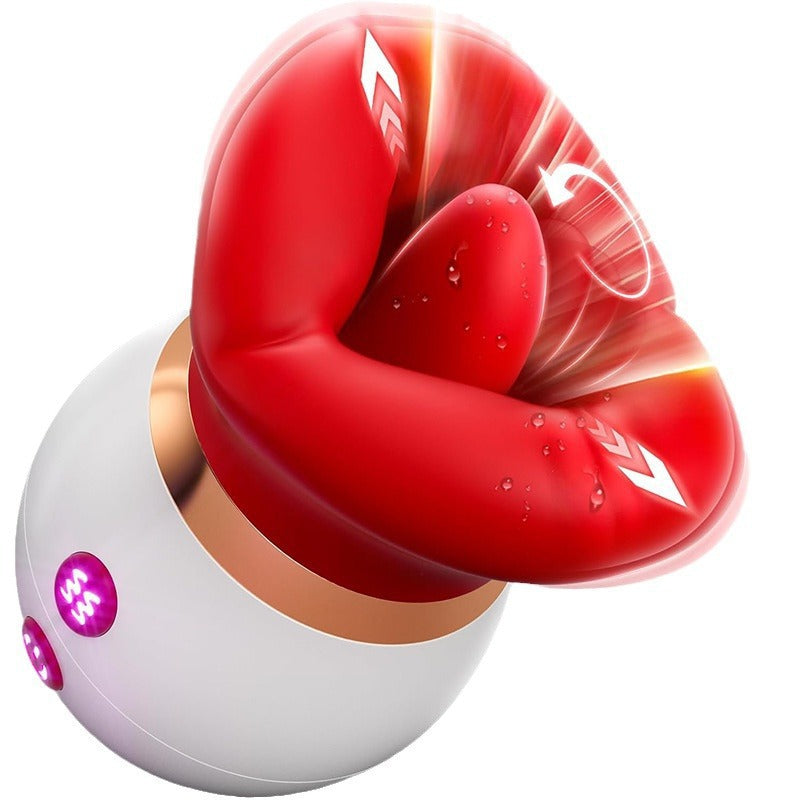 Luxerouse Kiss Big Mouth Tongue Licking Sucking Nipple Breast Teasing Vibrating Masturbator