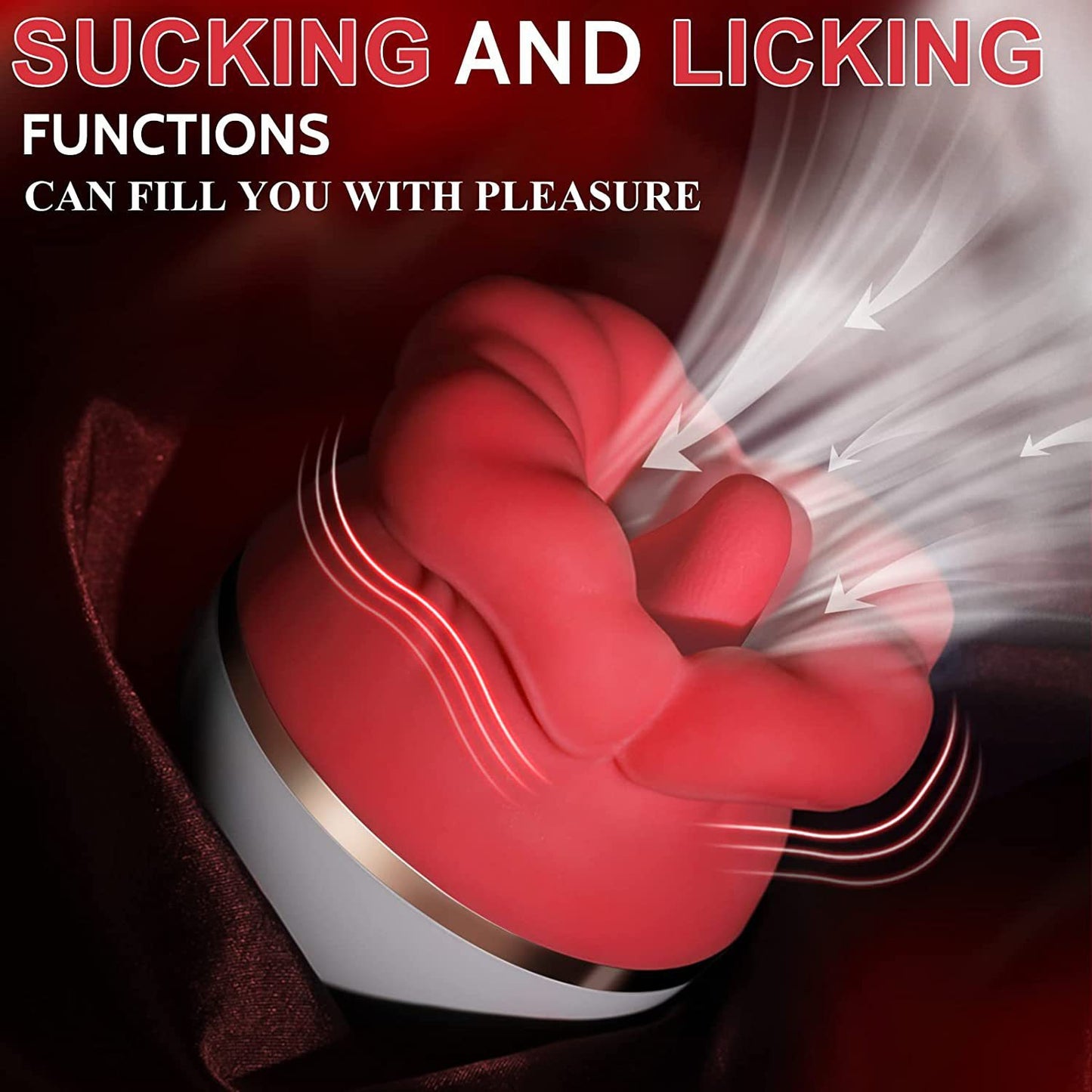 Luxerouse Red Lip Rose Vibrator Masturbator Rotating Sucking Big Mouth