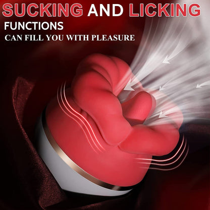 Luxerouse Red Lip Rose Vibrator Masturbator Rotating Sucking Big Mouth