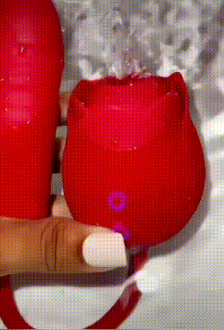 Luxerouse Rose Vibrator 2 in 1 Rose Toy With 10 Thrusting and Sucking Dildo