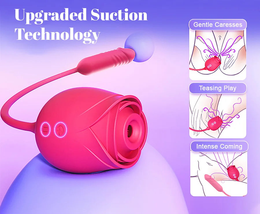 Luxerouse Rose Flower Vibrator for Women, Sucking Masturbator, Massager