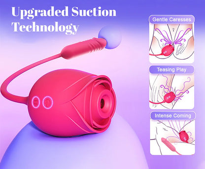 Luxerouse Rose Flower Vibrator for Women, Sucking Masturbator, Massager