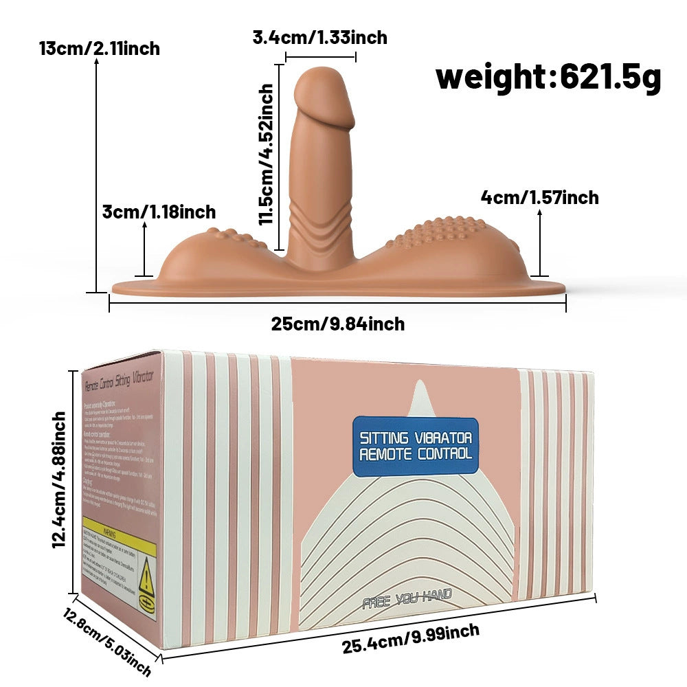 Luxerouse Cushion Realistic Dildo Silicone Vibrating Suction Cup Wearable Insertable